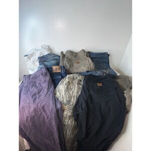 Mens 38x32 Pants Shorts‎ Lot Versace Carhartt Lee Evolution Camo Denim